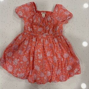 J. Crew Crewcuts Pink and Coral Floral Kids Bubble Dress. Cotton. 4t